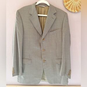 Canali Mens Made In Italy Silk Wool‎ Blazer Jacket Size 44R